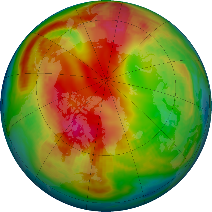Arctic ozone map for 30 January 1987